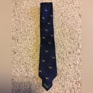LAUREN RALPH LAUREN LABRADOR DOG TIE BOYS/MENS EUC NAVY BLUE